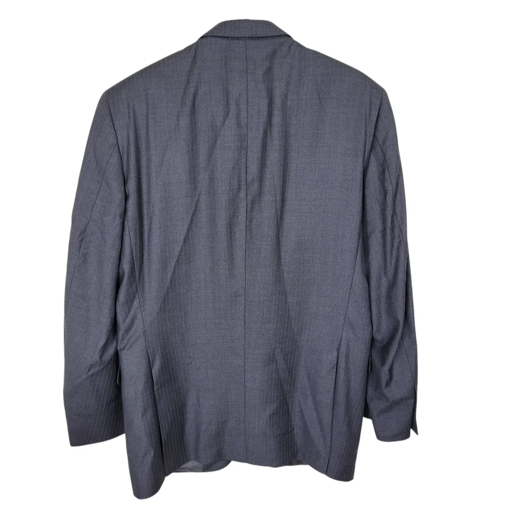 Peter Millar Wool Pant Suit Men Size 42T Blazer Gray Pinstripe 38X31 Trousers